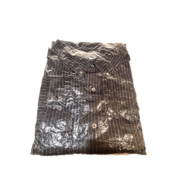 GEORGE size 3XL 54 - 56 Mens Dress Shirt big & tall long sleeve black casual new - Picture 1 of 4